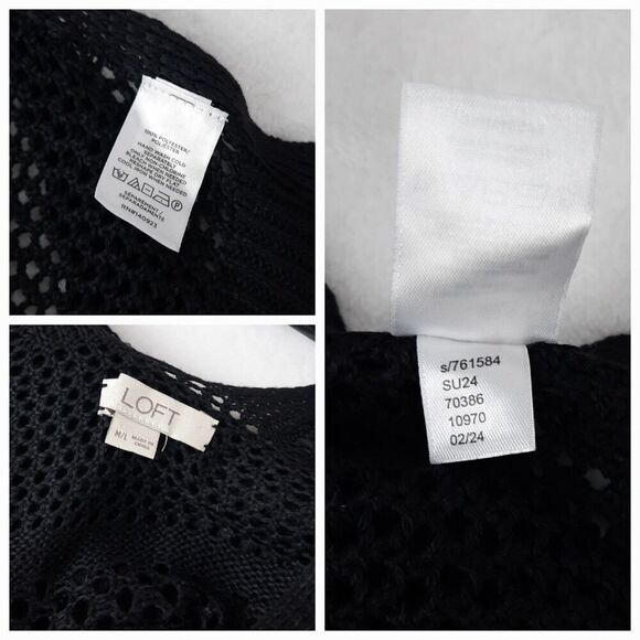 Ann Taylor Loft Crochet Swimsuit Cover-up Kimono Open Cardigan - Picture 8 of 9